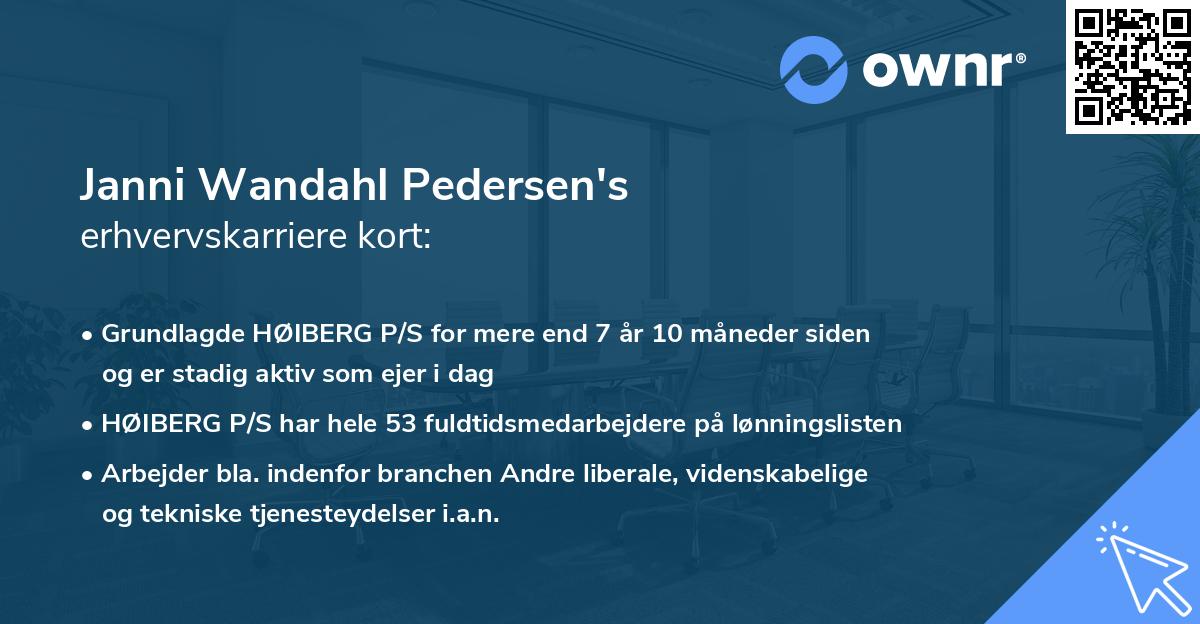 Janni Wandahl Pedersen's erhvervskarriere kort