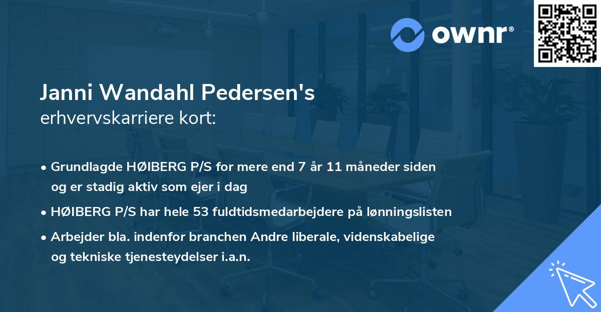 Janni Wandahl Pedersen's erhvervskarriere kort