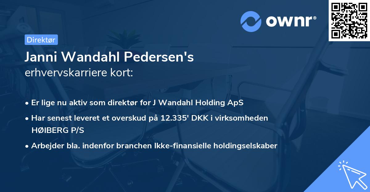 Janni Wandahl Pedersen's erhvervskarriere kort