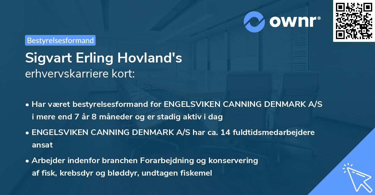 Sigvart Erling Hovland's erhvervskarriere kort