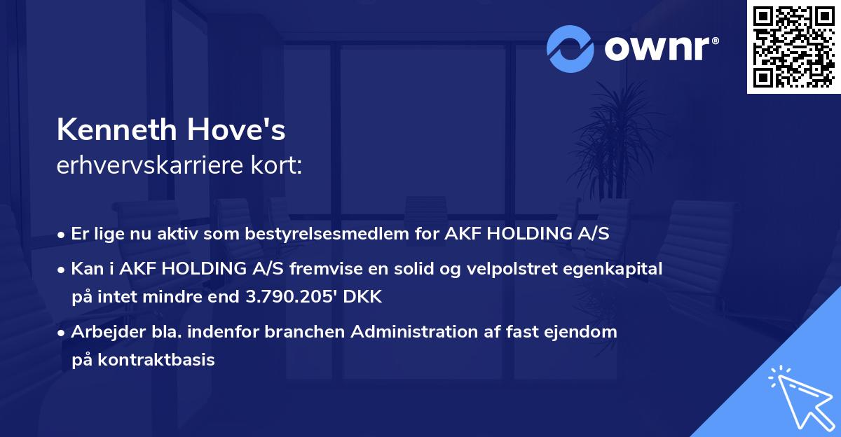 Kenneth Hove's erhvervskarriere kort