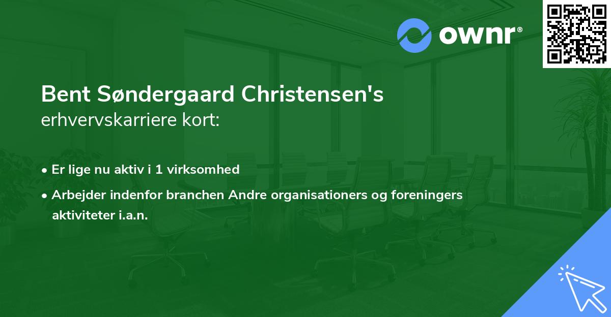 Bent Søndergaard Christensen's erhvervskarriere kort