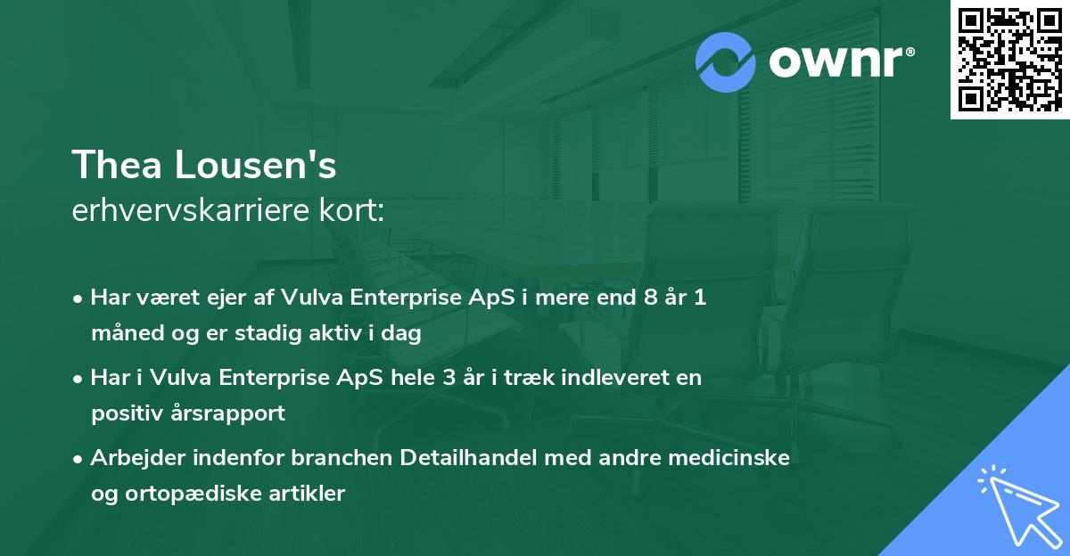 Thea Lousen's erhvervskarriere kort