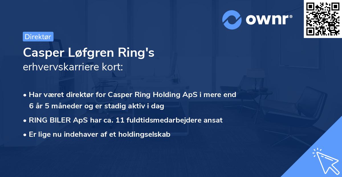 Casper Løfgren Ring's erhvervskarriere kort