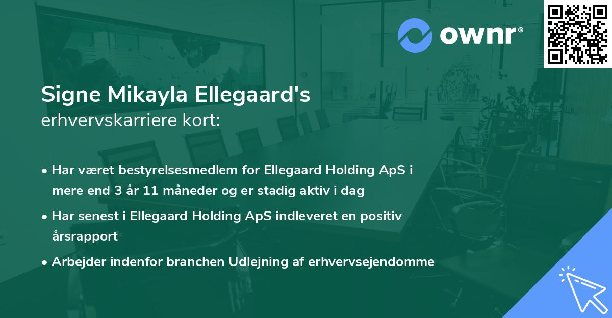 Signe Mikayla Ellegaard's erhvervskarriere kort