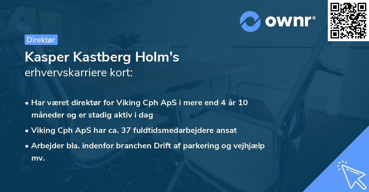 Kasper Kastberg Holm's erhvervskarriere kort