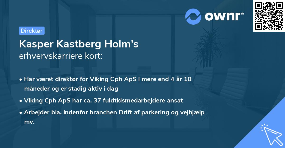 Kasper Kastberg Holm's erhvervskarriere kort