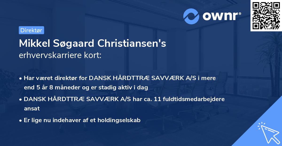 Mikkel Søgaard Christiansen's erhvervskarriere kort