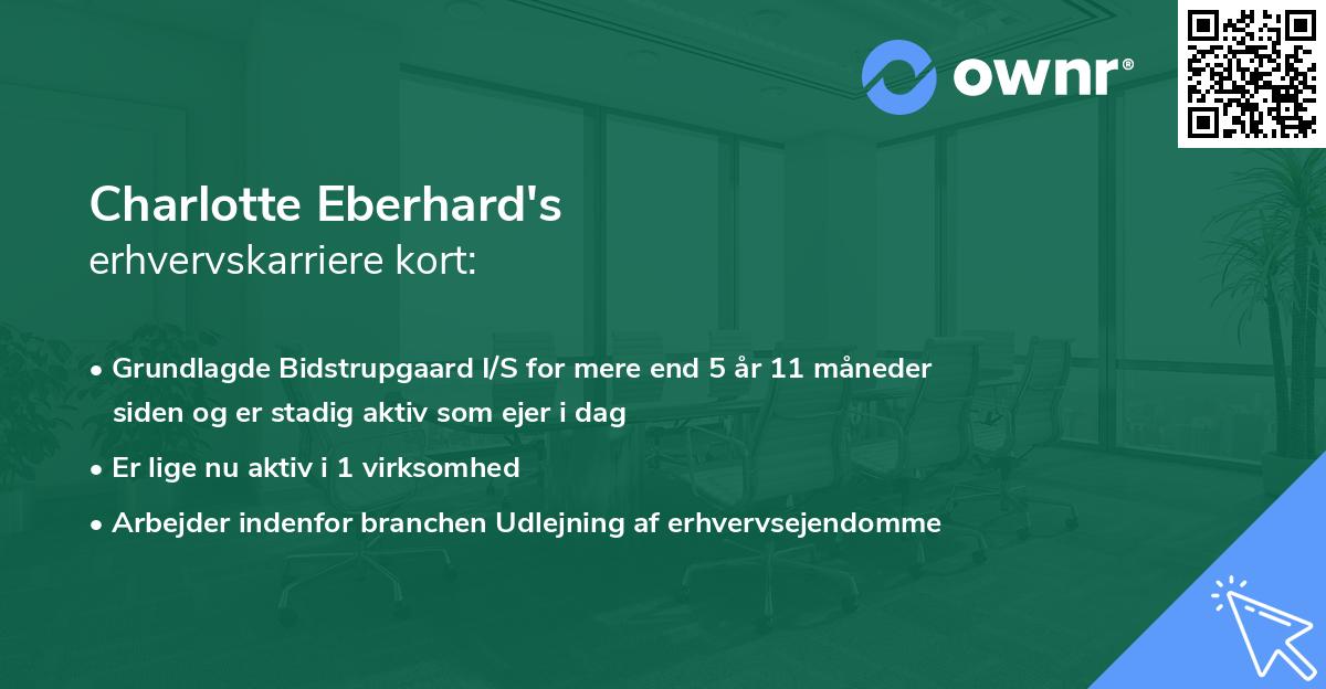 Charlotte Eberhard's erhvervskarriere kort