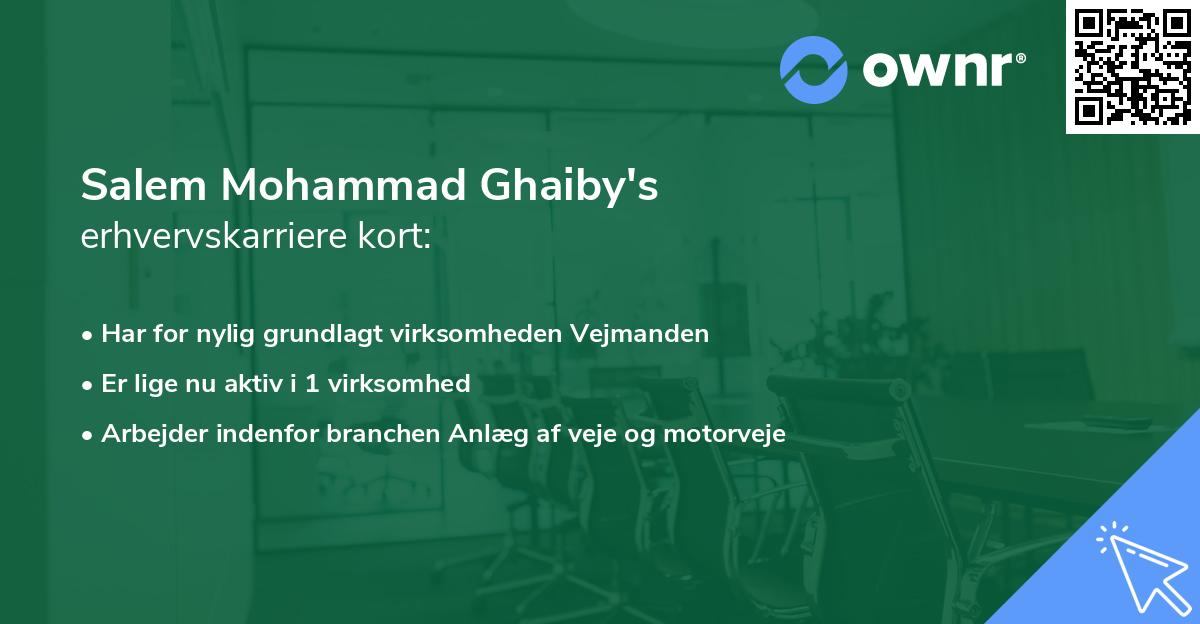 Salem Mohammad Ghaiby's erhvervskarriere kort
