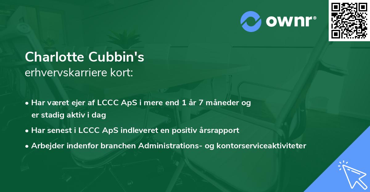 Charlotte Cubbin's erhvervskarriere kort