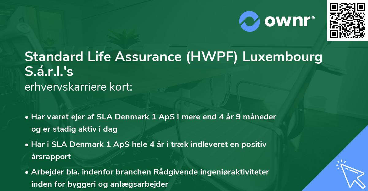 Standard Life Assurance (HWPF) Luxembourg S.á.r.l.'s erhvervskarriere kort