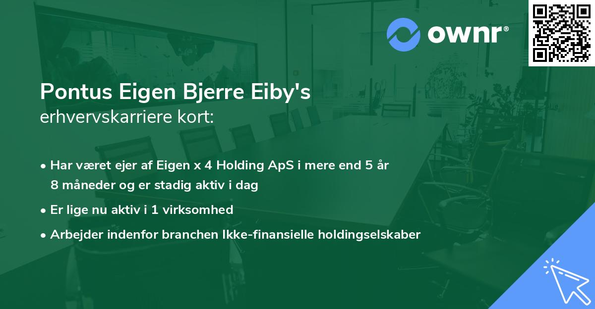 Pontus Eigen Bjerre Eiby's erhvervskarriere kort