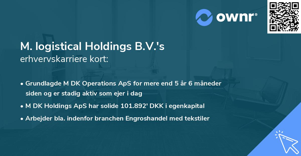 M. logistical Holdings B.V.'s erhvervskarriere kort