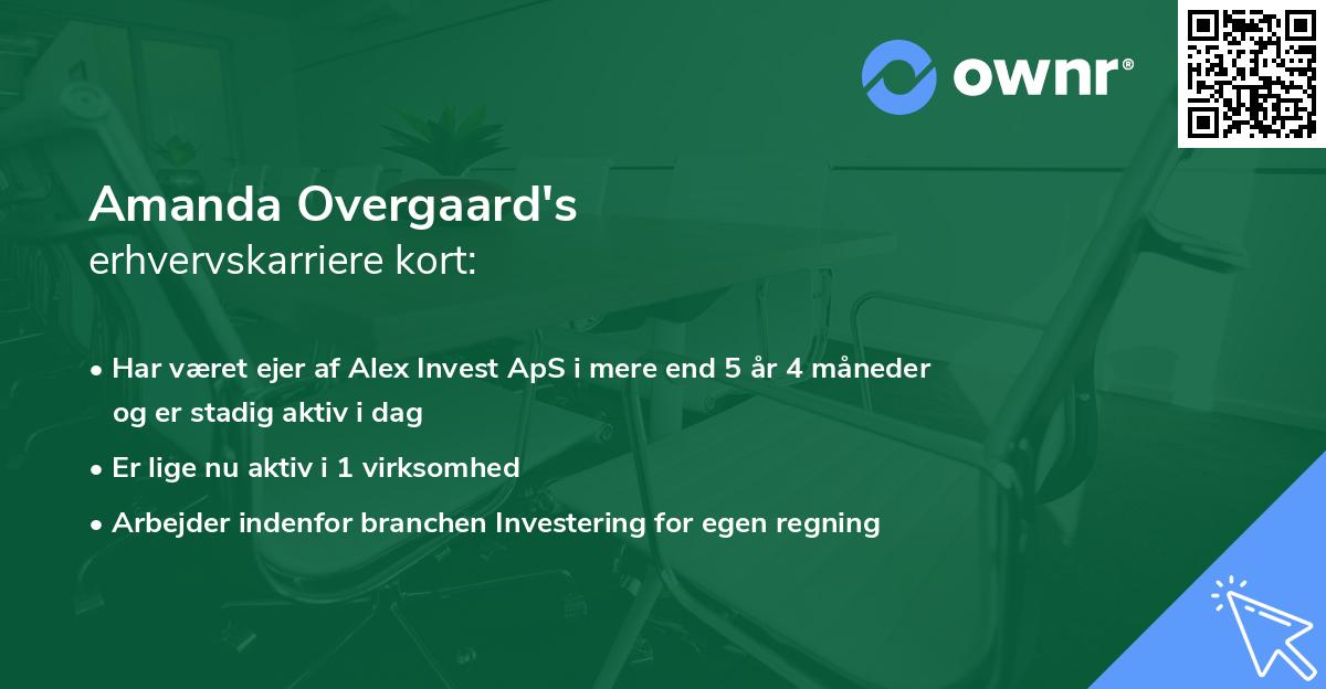 Amanda Overgaard's erhvervskarriere kort