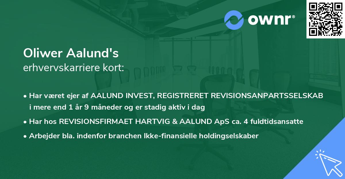 Oliwer Aalund's erhvervskarriere kort