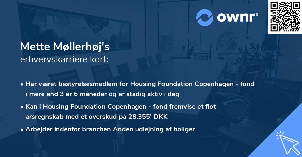 Mette Møllerhøj's erhvervskarriere kort
