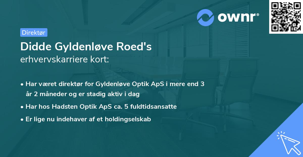 Didde Gyldenløve Roed's erhvervskarriere kort