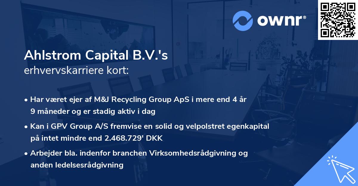 Ahlstrom Capital B.V.'s erhvervskarriere kort