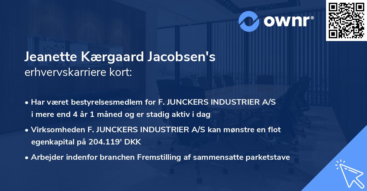 Jeanette Kærgaard Jacobsen's erhvervskarriere kort