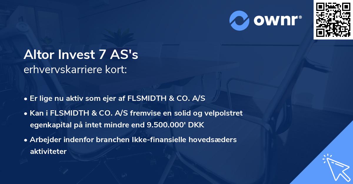 Altor Invest 7 AS's erhvervskarriere kort