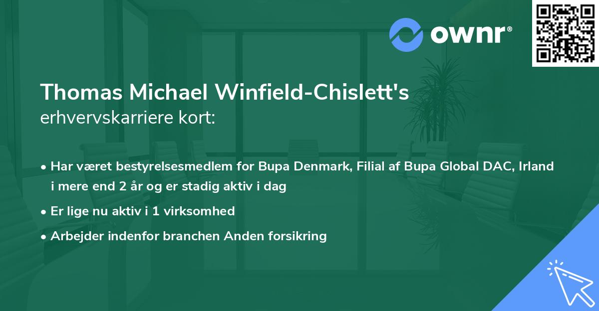 Thomas Michael Winfield-Chislett's erhvervskarriere kort