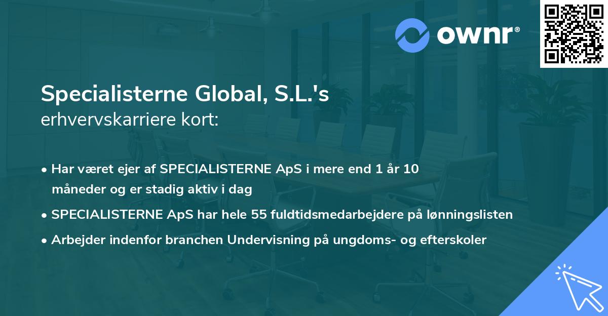 Specialisterne Global, S.L.'s erhvervskarriere kort