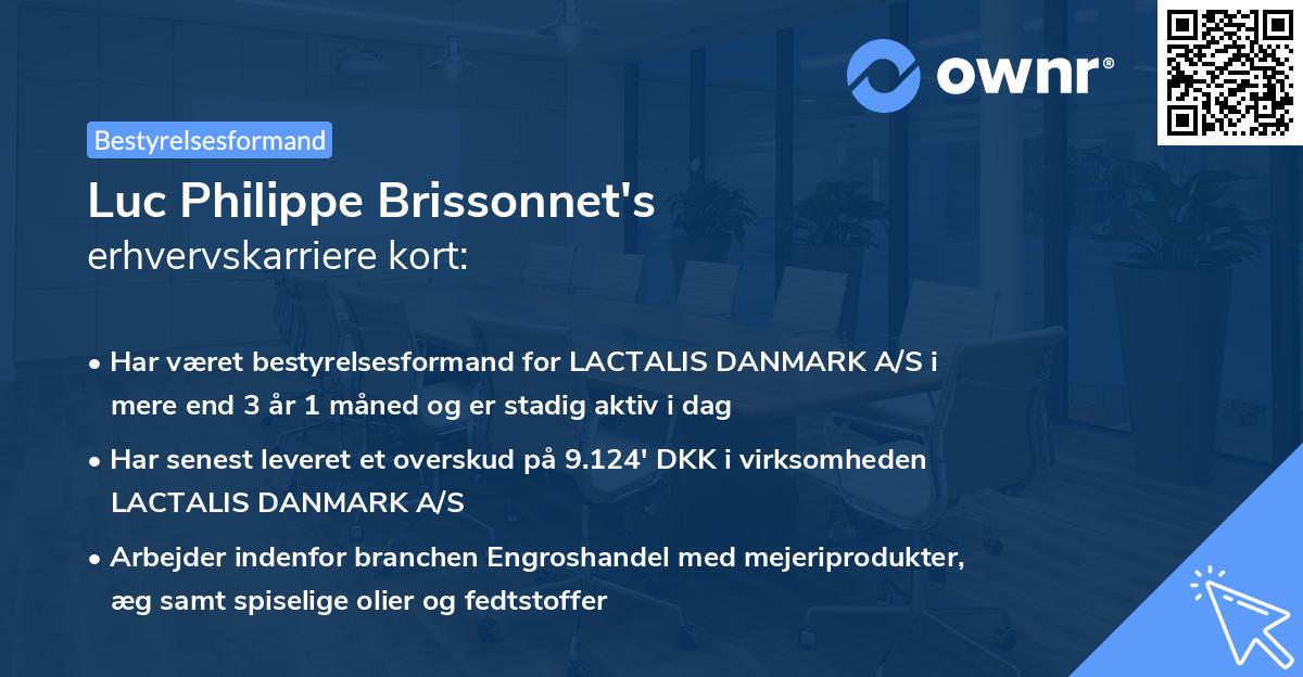 Luc Philippe Brissonnet's erhvervskarriere kort