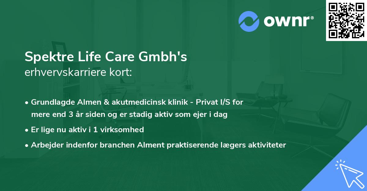 Spektre Life Care Gmbh's erhvervskarriere kort