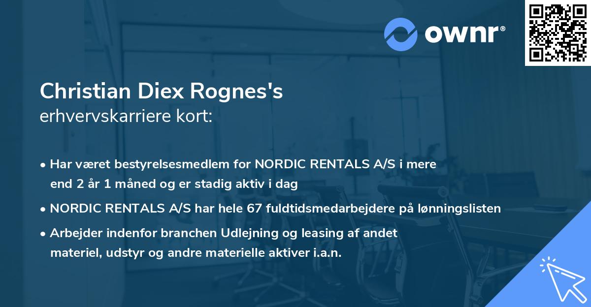 Christian Diex Rognes's erhvervskarriere kort