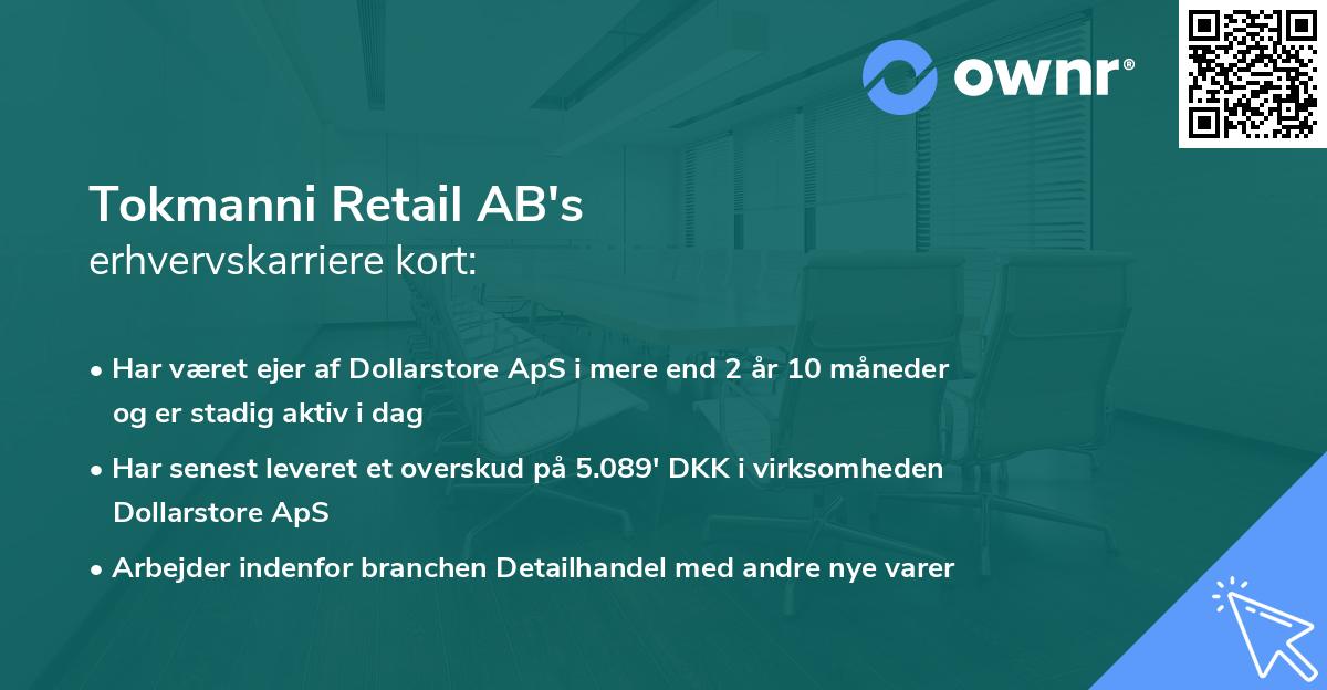 Tokmanni Retail AB's erhvervskarriere kort