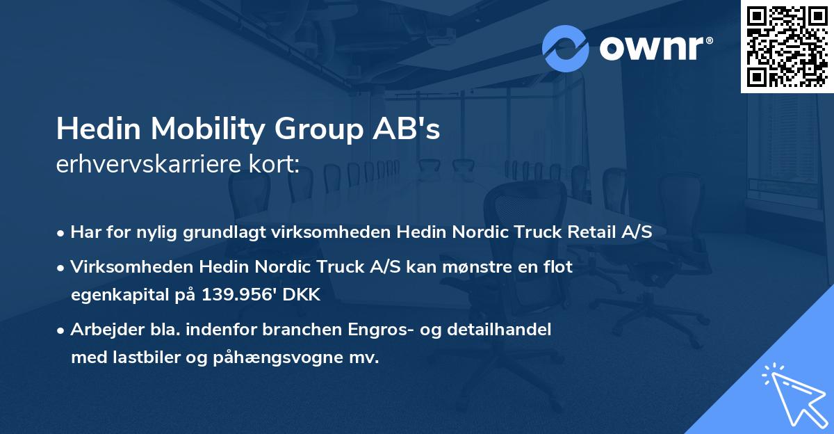 Hedin Mobility Group AB's erhvervskarriere kort