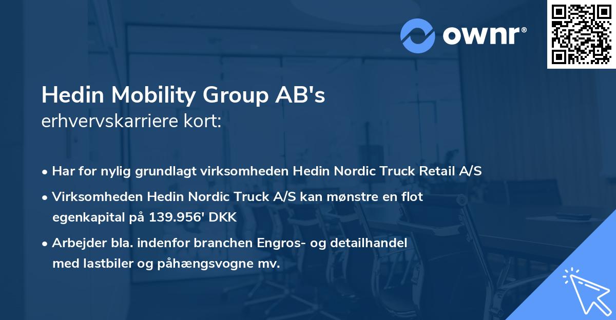 Hedin Mobility Group AB's erhvervskarriere kort