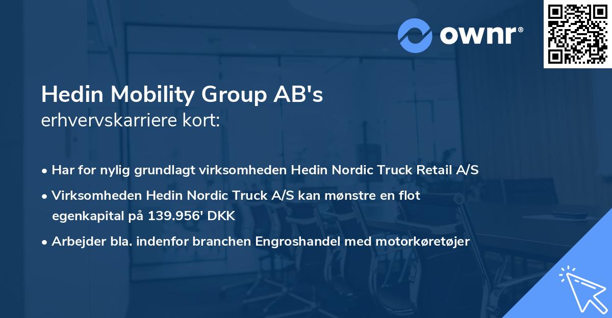 Hedin Mobility Group AB's erhvervskarriere kort