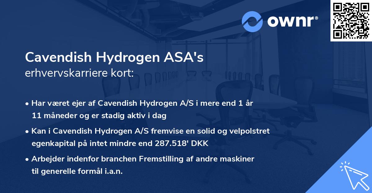 Cavendish Hydrogen ASA's erhvervskarriere kort