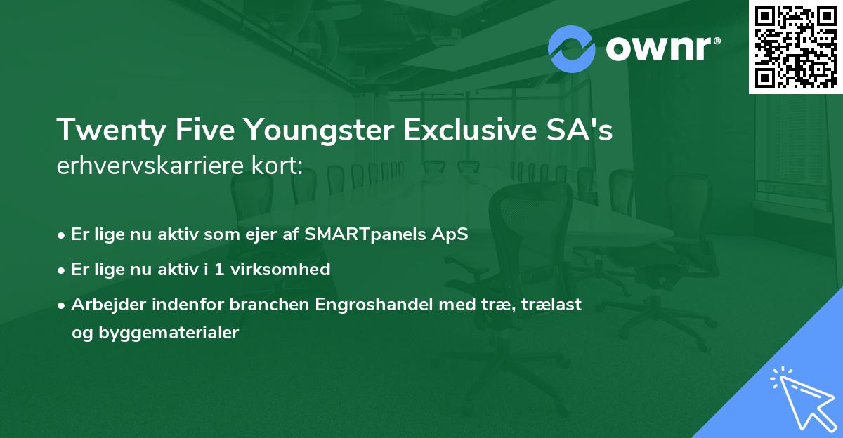 Twenty Five Youngster Exclusive SA's erhvervskarriere kort