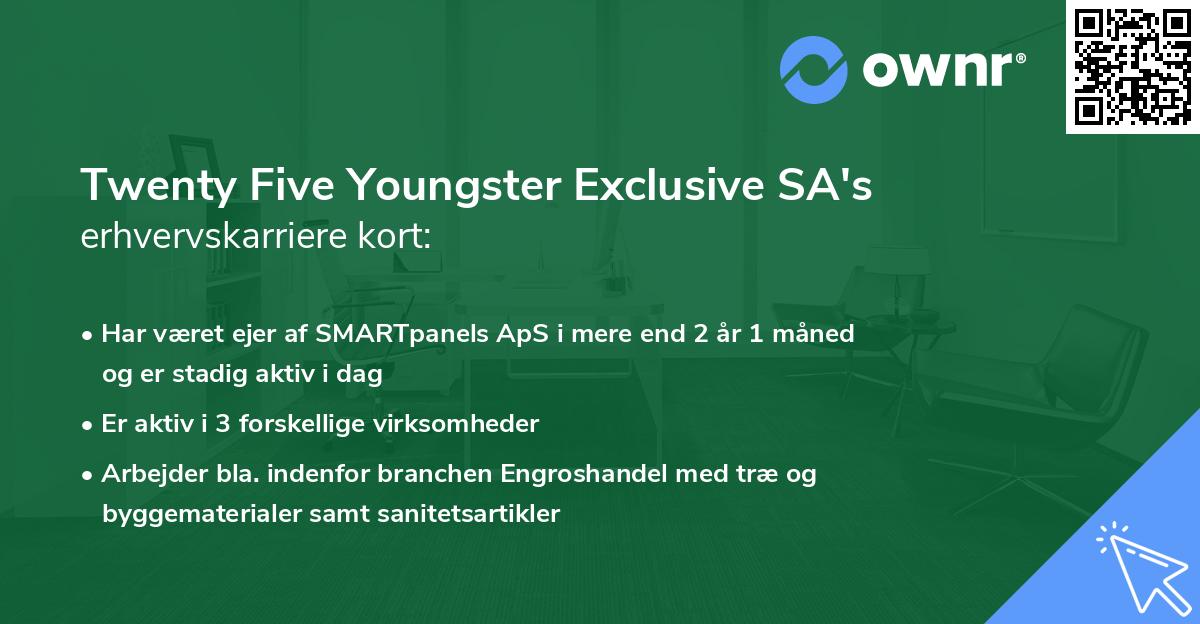 Twenty Five Youngster Exclusive SA's erhvervskarriere kort