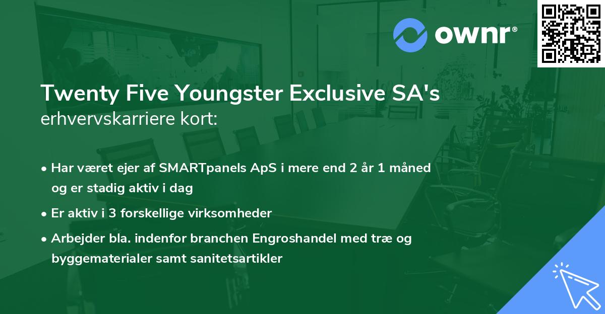 Twenty Five Youngster Exclusive SA's erhvervskarriere kort