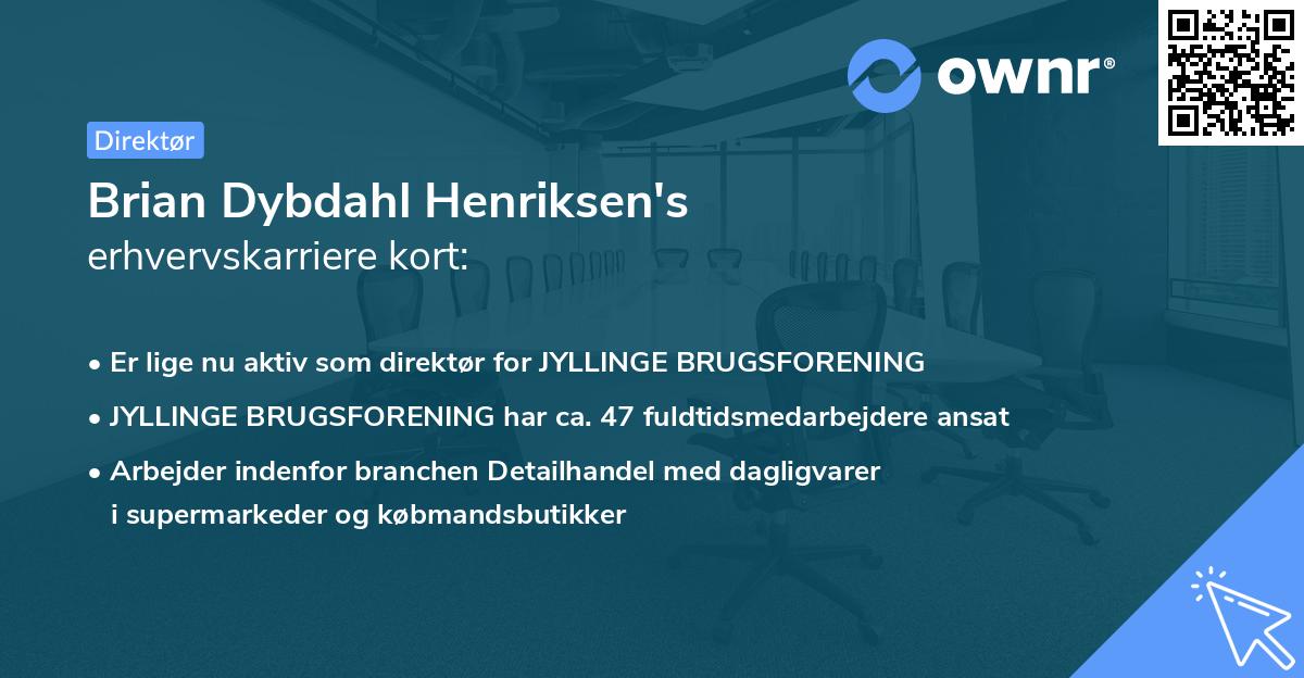 Brian Dybdahl Henriksen's erhvervskarriere kort