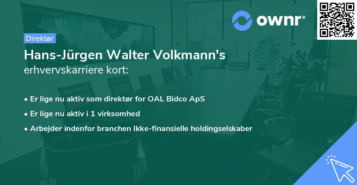 Hans-Jürgen Walter Volkmann's erhvervskarriere kort