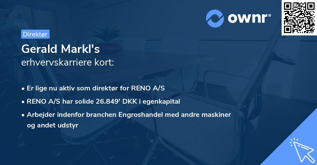 Gerald Markl's erhvervskarriere kort