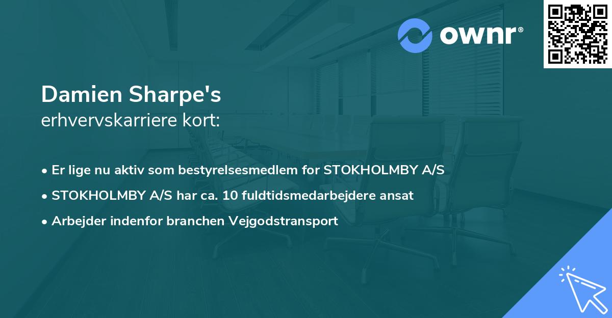 Damien Sharpe's erhvervskarriere kort