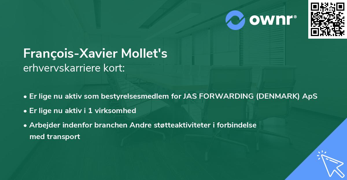François-Xavier Mollet's erhvervskarriere kort