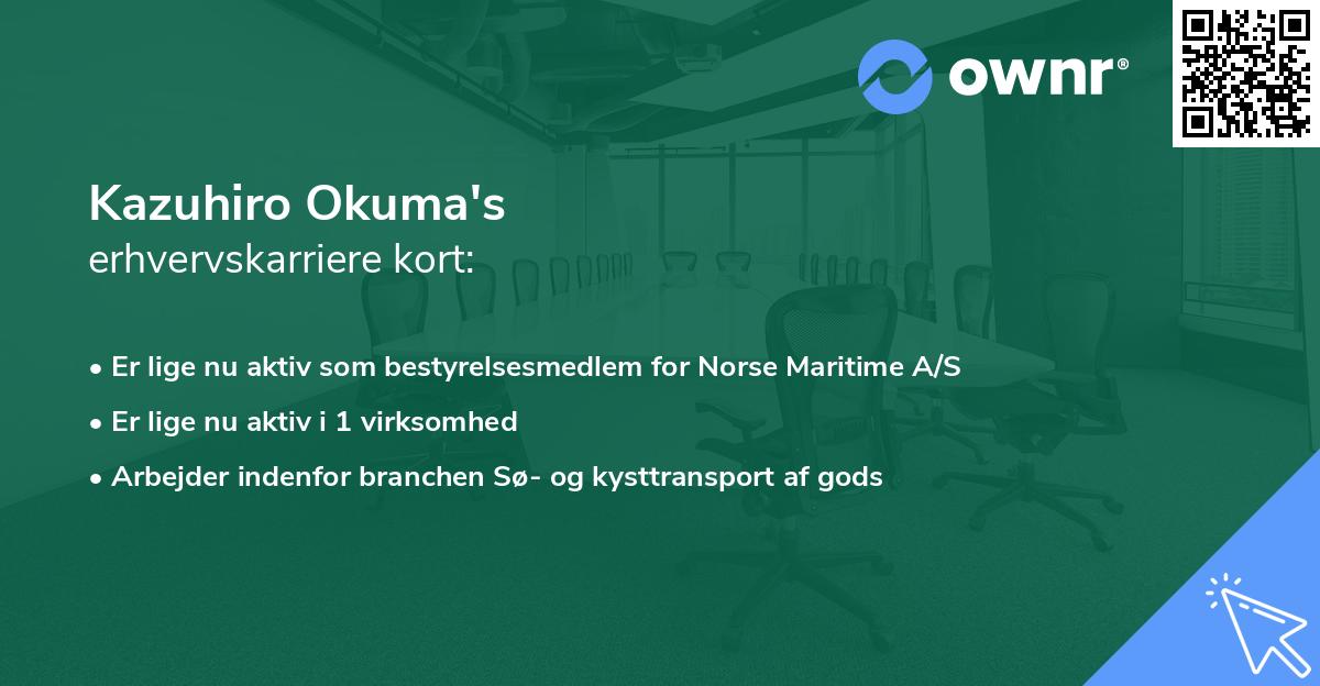Kazuhiro Okuma's erhvervskarriere kort