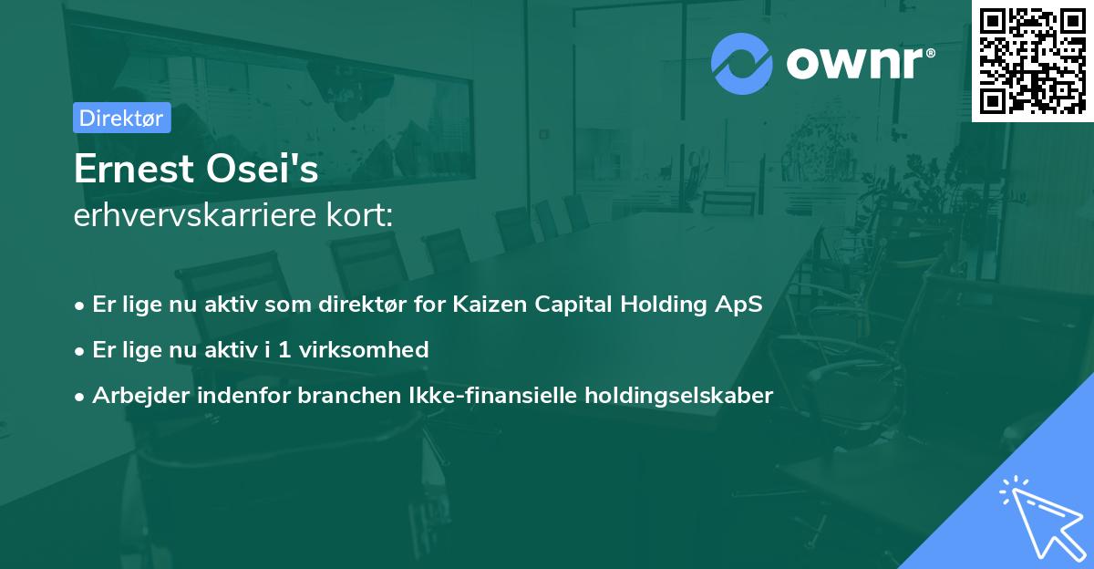 Ernest Osei's erhvervskarriere kort