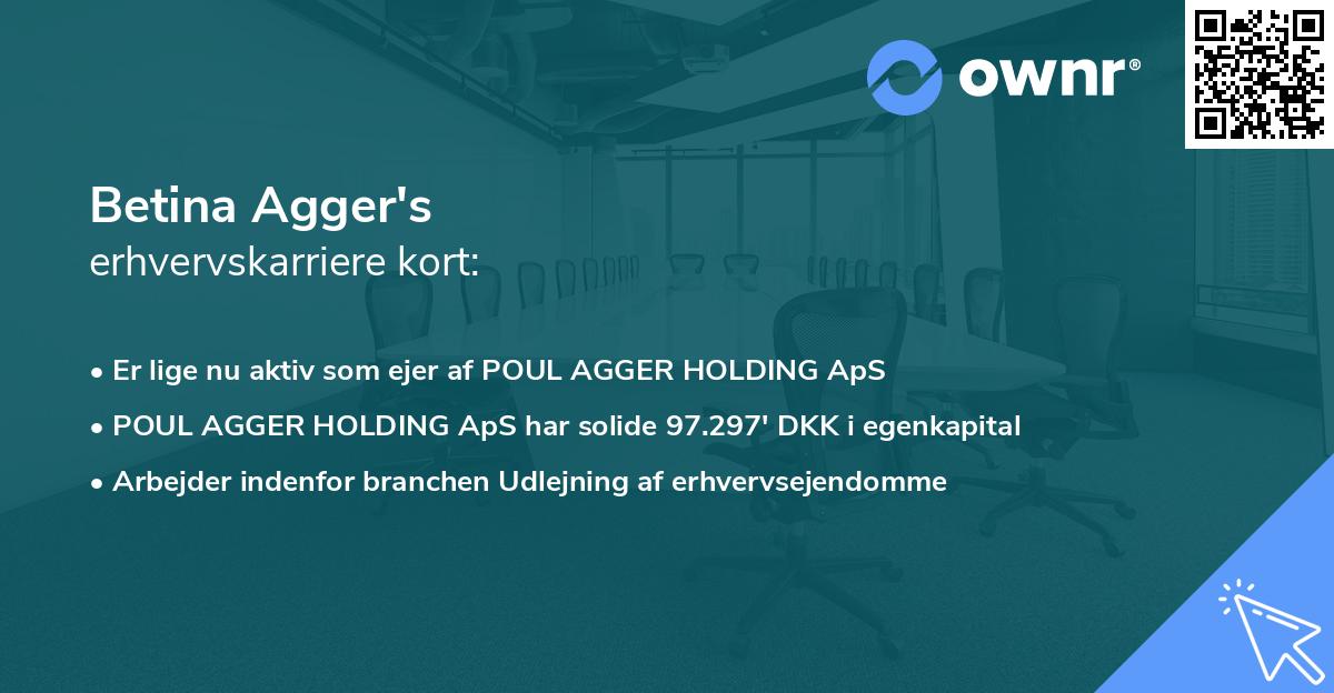 Betina Agger's erhvervskarriere kort