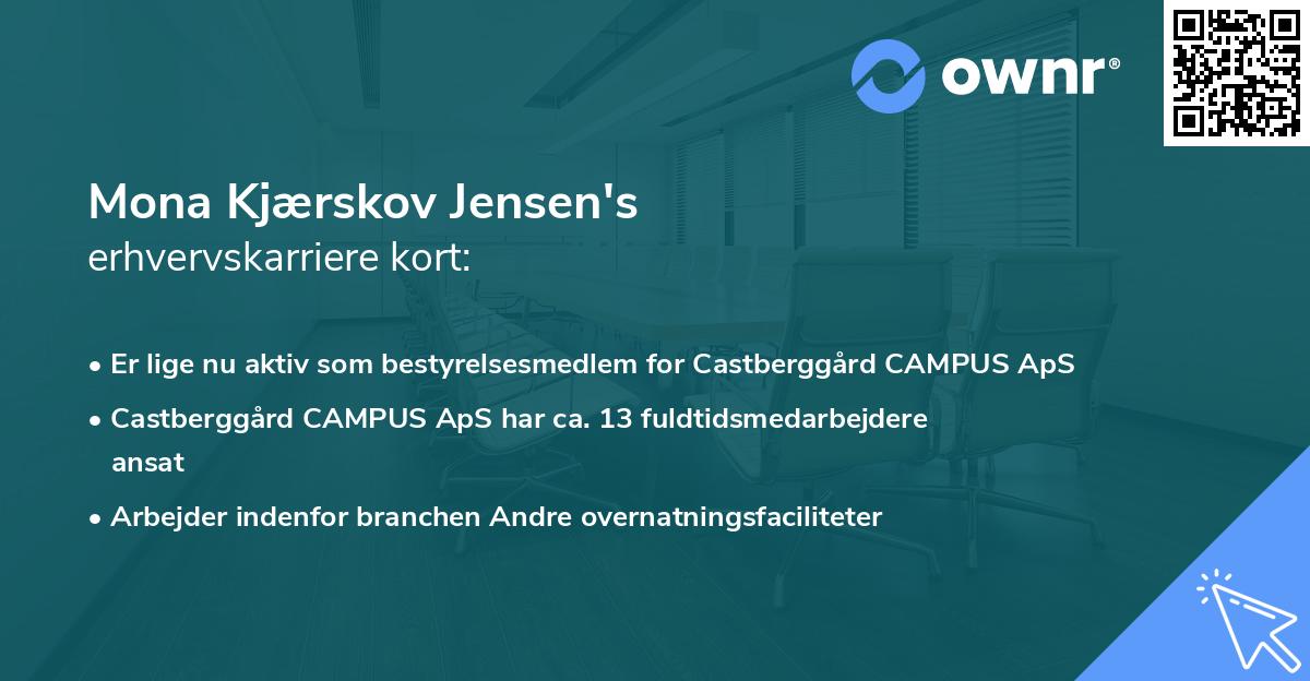 Mona Kjærskov Jensen's erhvervskarriere kort