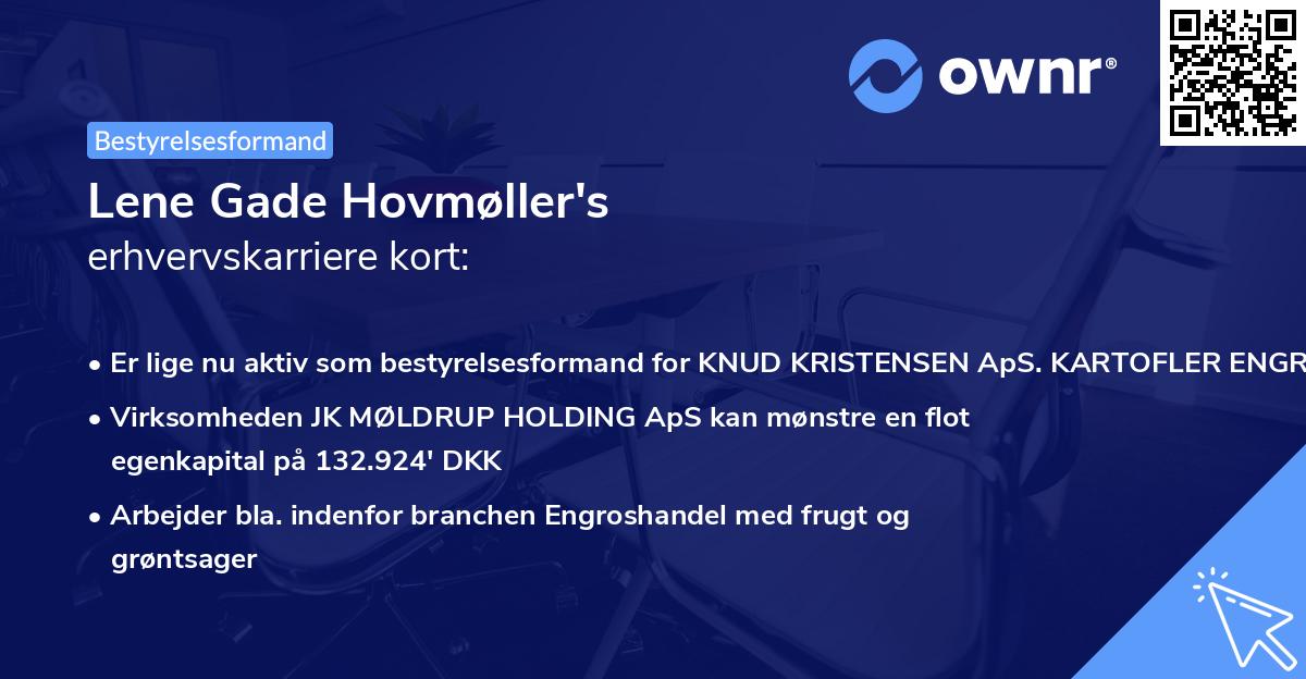 Lene Gade Hovmøller's erhvervskarriere kort