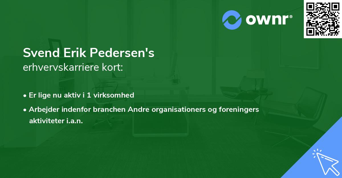 Svend Erik Pedersen's erhvervskarriere kort
