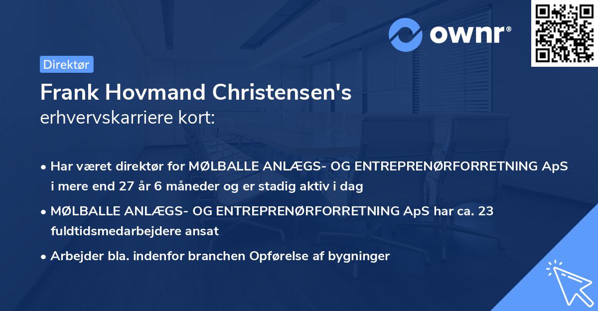 Frank Hovmand Christensen's erhvervskarriere kort